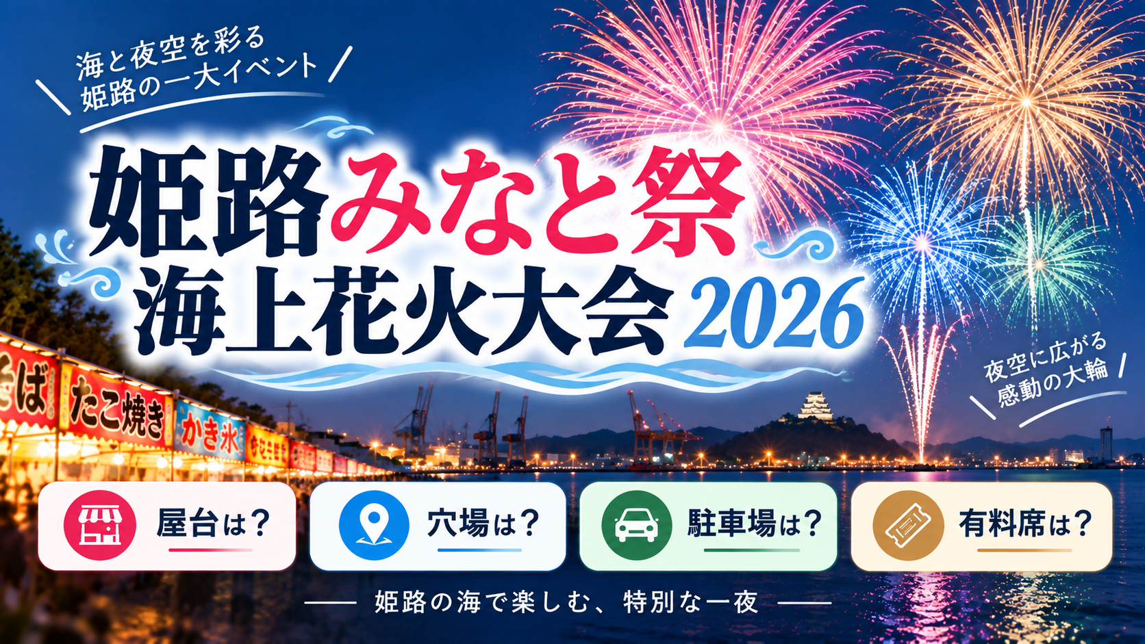姫路みなと祭海上花火大会2026の屋台・穴場・駐車場・有料席情報